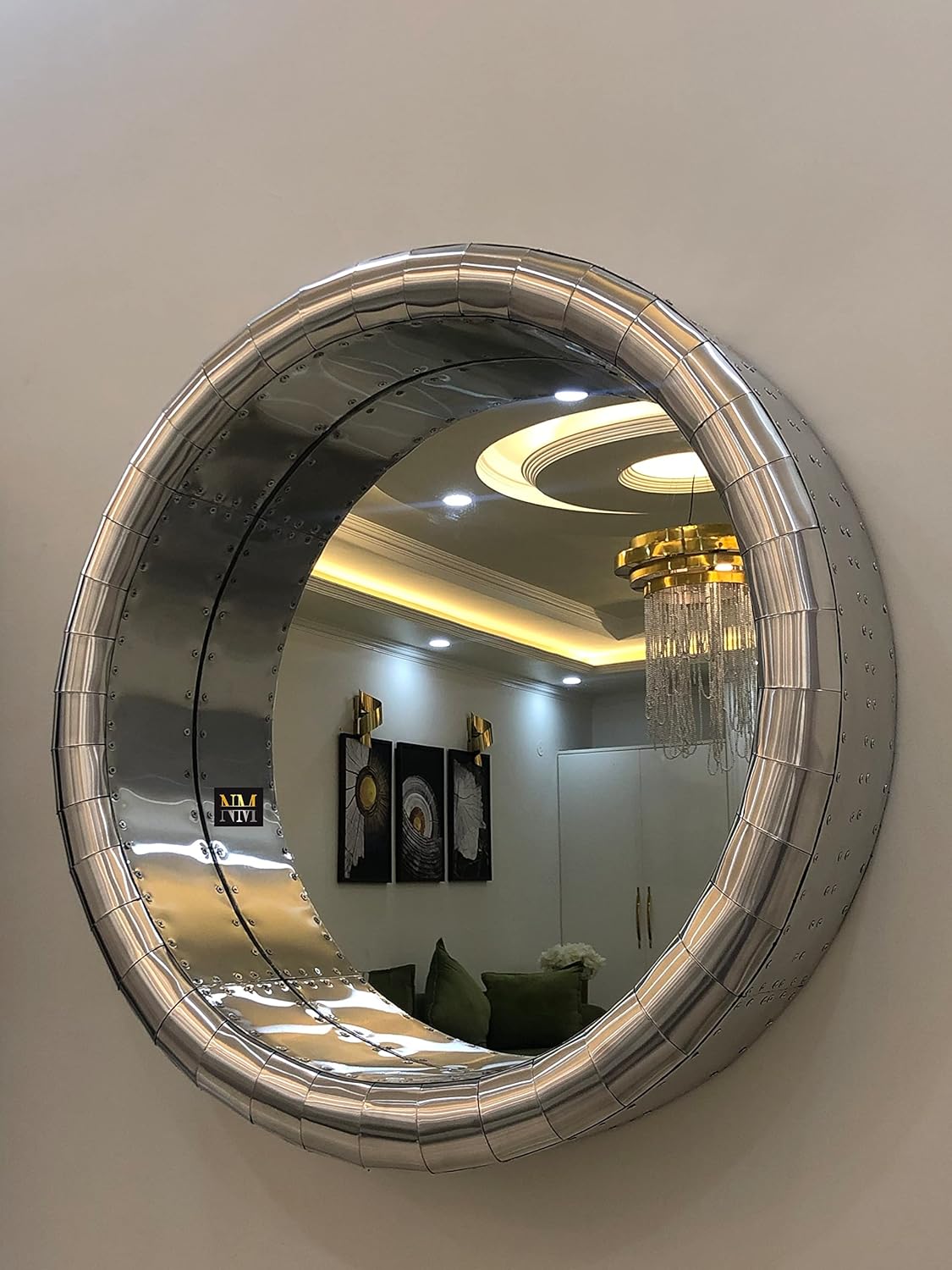 NauticalMart Aviator Jet Engine Cowling Mirror - Spitfire Wall Mount Décor Gift (24 Inches)