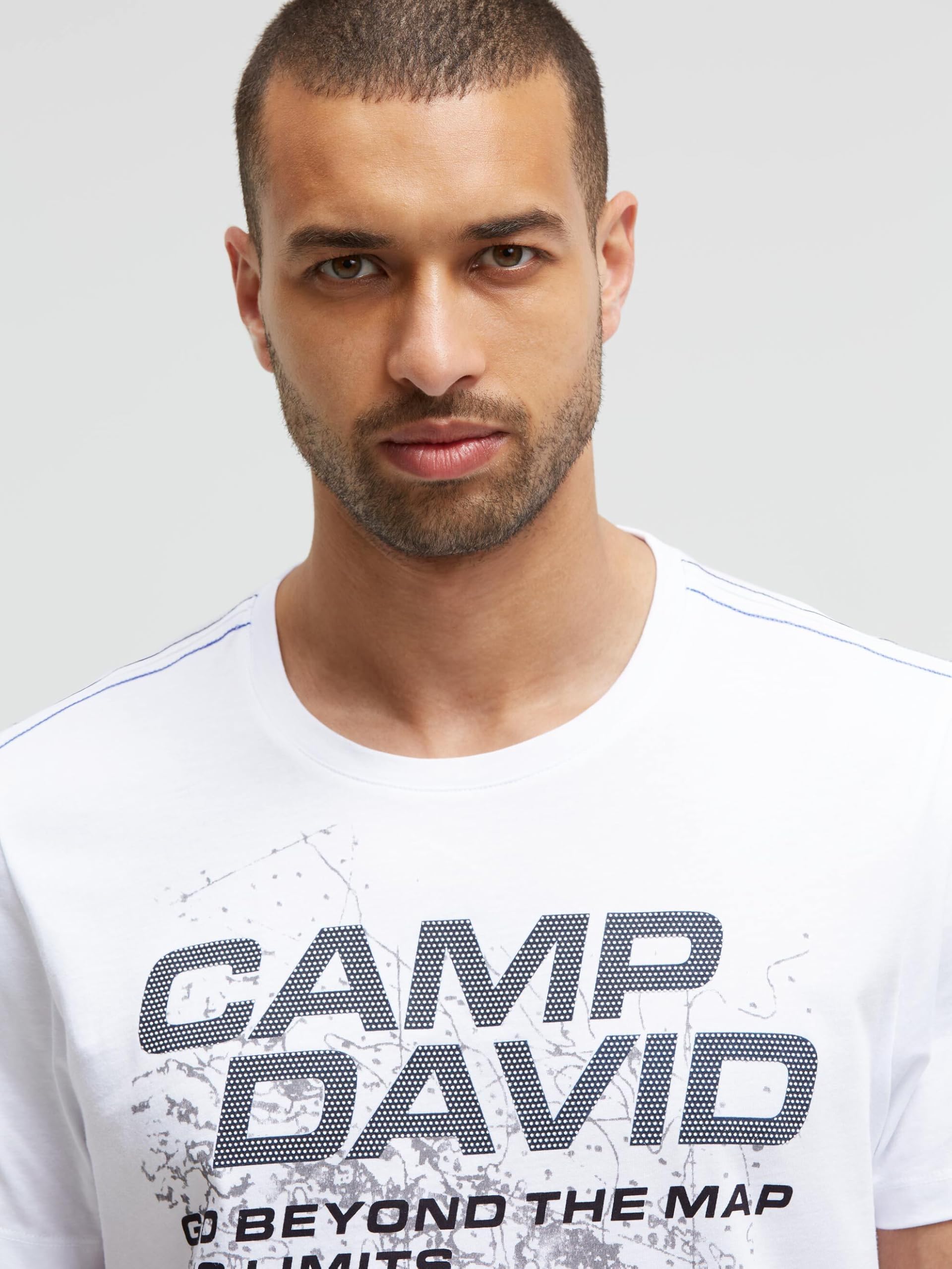 Camp David Maglietta da uomo girocollo con logo Artwork