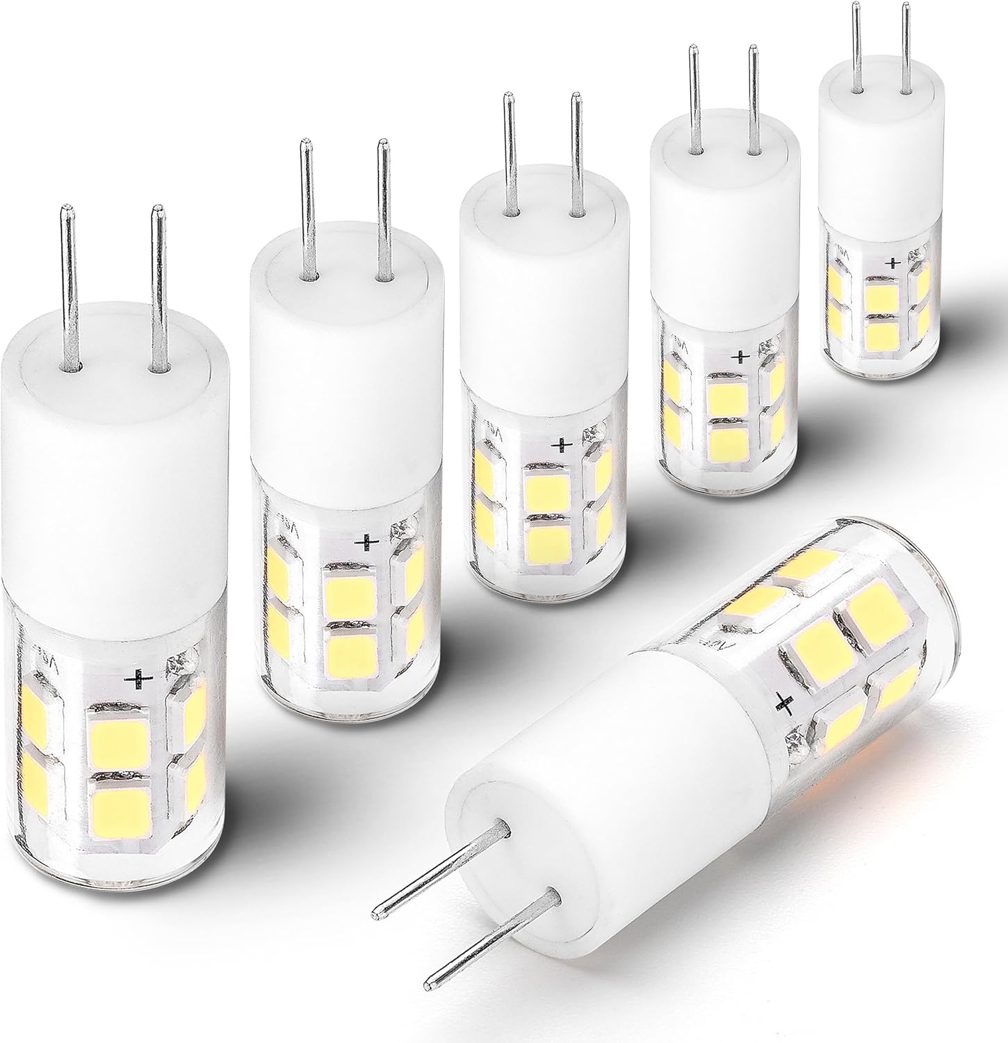 G4 RV Interior LED Bulb 3W Replace 10W/20W/30W, 12V 6000K White T3 JC Bi-Pin Base Ceiling Recessed Puck Camper Light Bulb for Under Cabinet Chandelier Boats Landscape Lighting (6 Pack)