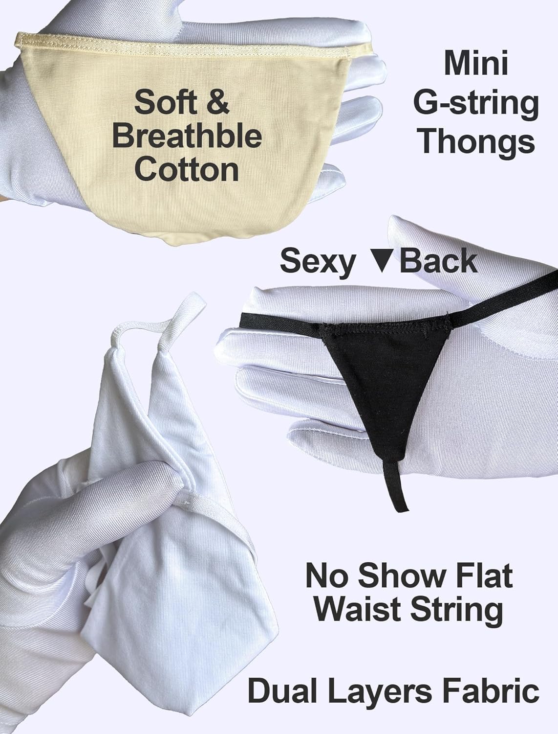 KUKU PANDA G String Cotton Thongs for Women Comfortable Underwear Seamless Panties Sexy Low Rise - Image 9