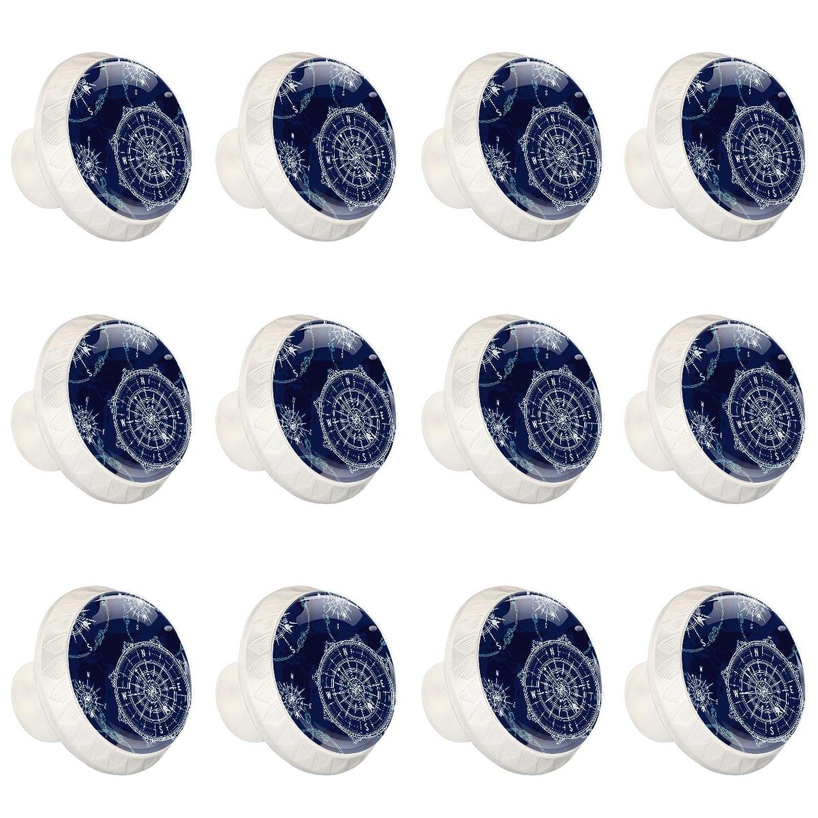 Poignée de placard boussole en lot de 12 boutons décoratifs ronds pour commode
