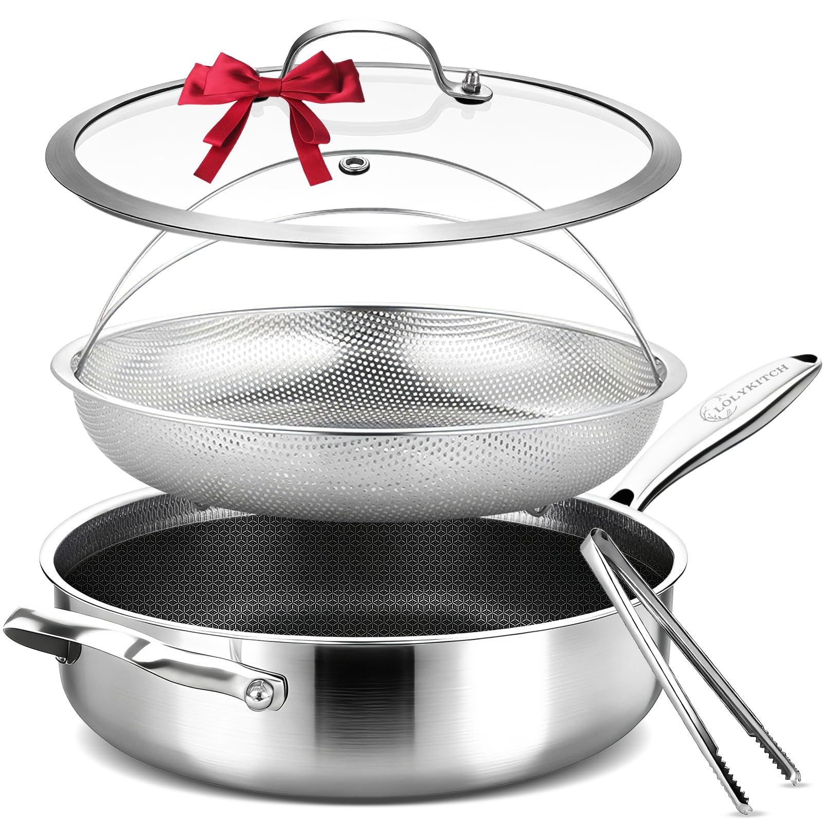 LOLYKITCH 5.5Qt Hybrid Pan with Basket