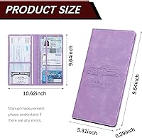 Vista 7 de Tarjetero de registro y seguro de automóvil para mujeres y hombres, organizador de documentos púrpura con hebilla magnética para un fácil acceso