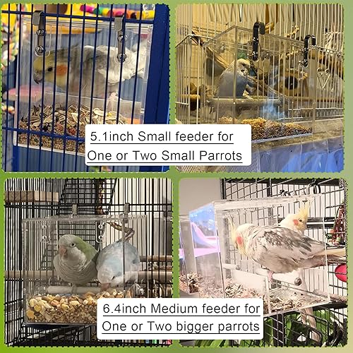 Miniatura 7 de Comedero para jaula de pájaros, sin ensuciar, comedero automático para pájaros sin derrames, para jaula, comedero de pájaros sin desorden para