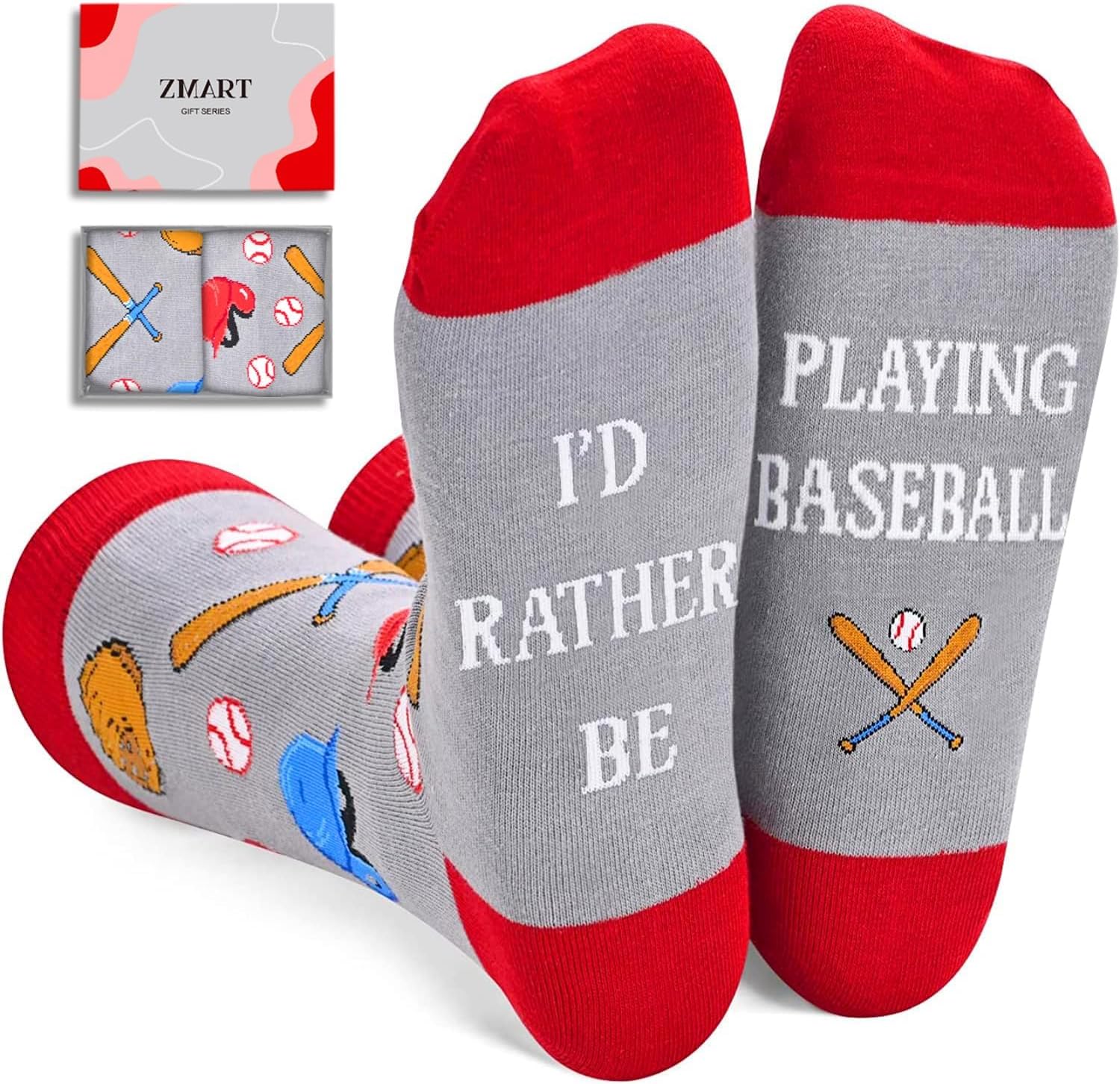 Zmart Men Women Sports Gifts - Softball Lifting Basketball Baseball Hockey Soccer Socks