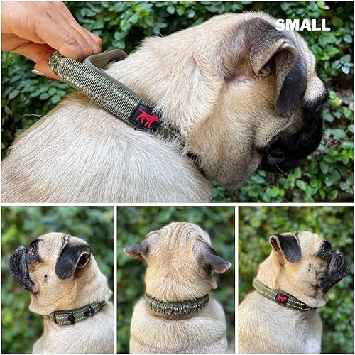 Miniatura 3 de Tuff Pupper  Collar resistente con asa para perro  Collar de nailon balístico resistente  Collar de perro reflectante acolchado con accesorios de