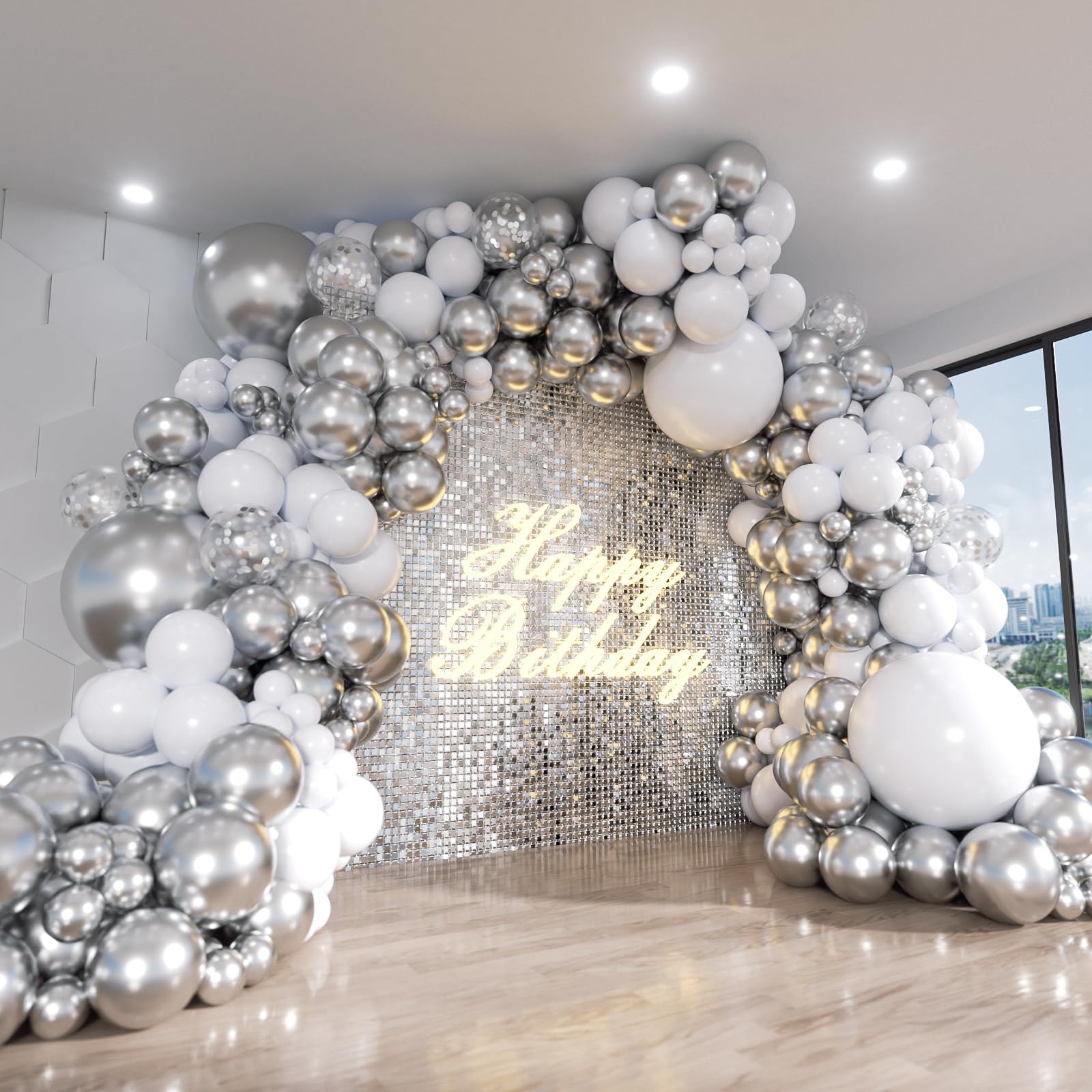 Silver And White Reception Decorations