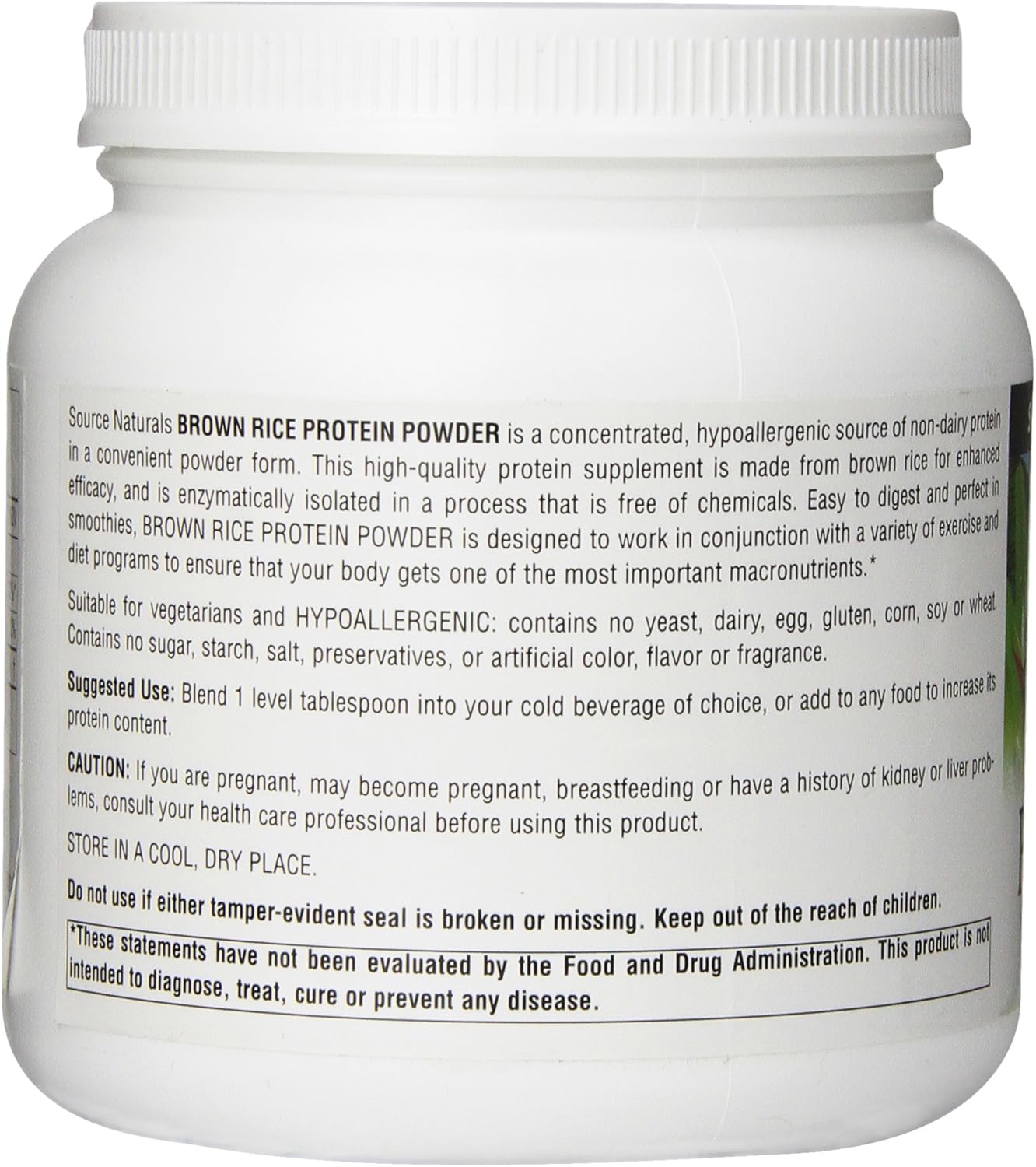 Source Naturals Brown Rice Protein, Vegan & Non-GMO - 16 oz POWDER : Health & Household
