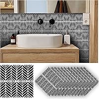 Vista 20 de Alwayspon 12 calcomanías mate para azulejos de pared, autoadhesivas, para cocina, baño, 6 x 6 pulgadas, trébol negro de cuatro hojas, 002