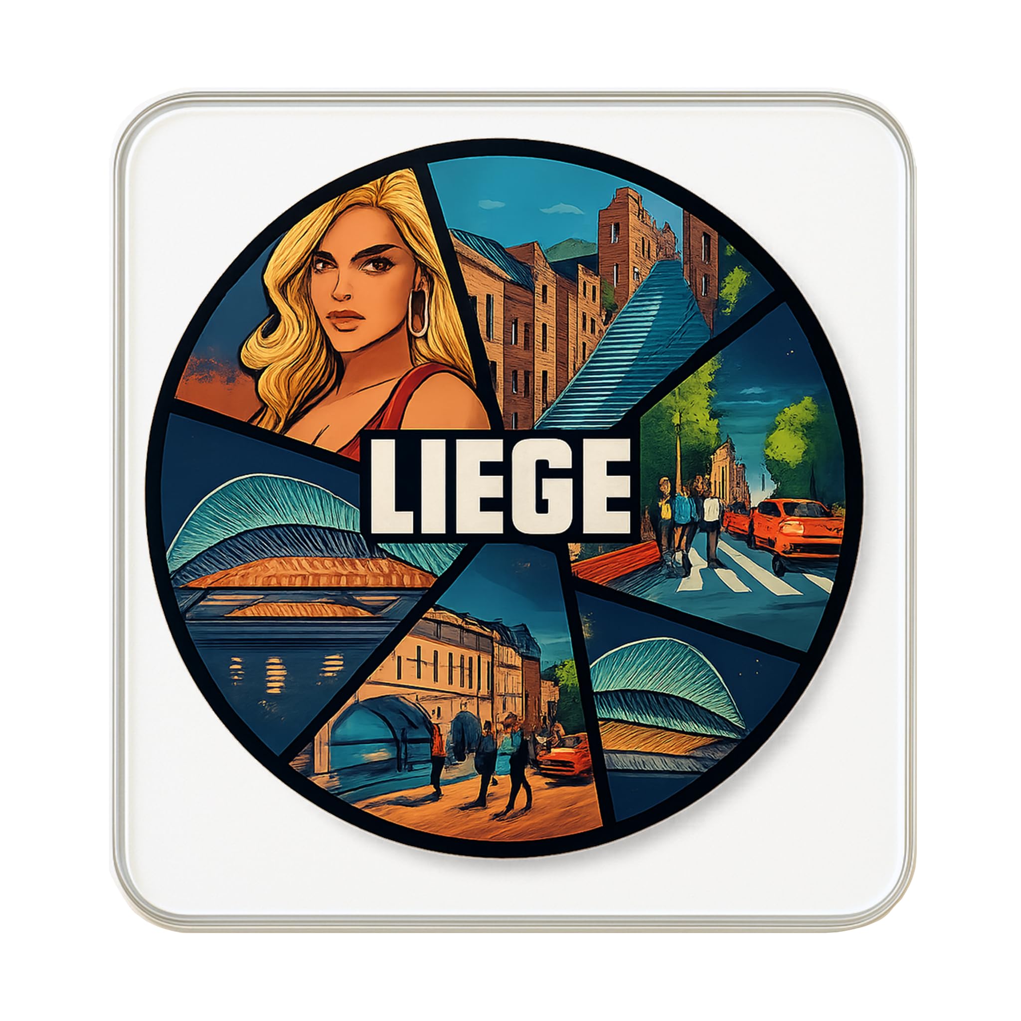 Aimant Liège Belgique souvenir de voyage fait main pour frigo