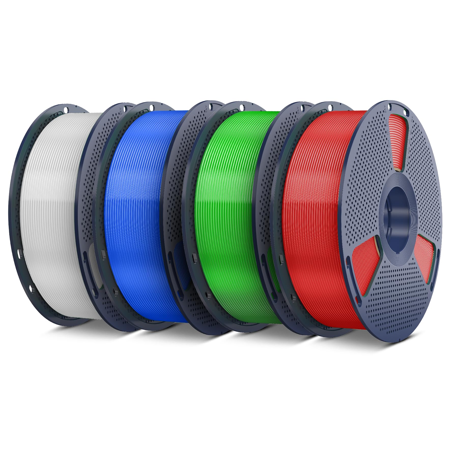SUNLU PETG Filament 1.75mm,4kg,Transparent+Transparent Red/Blue/Green