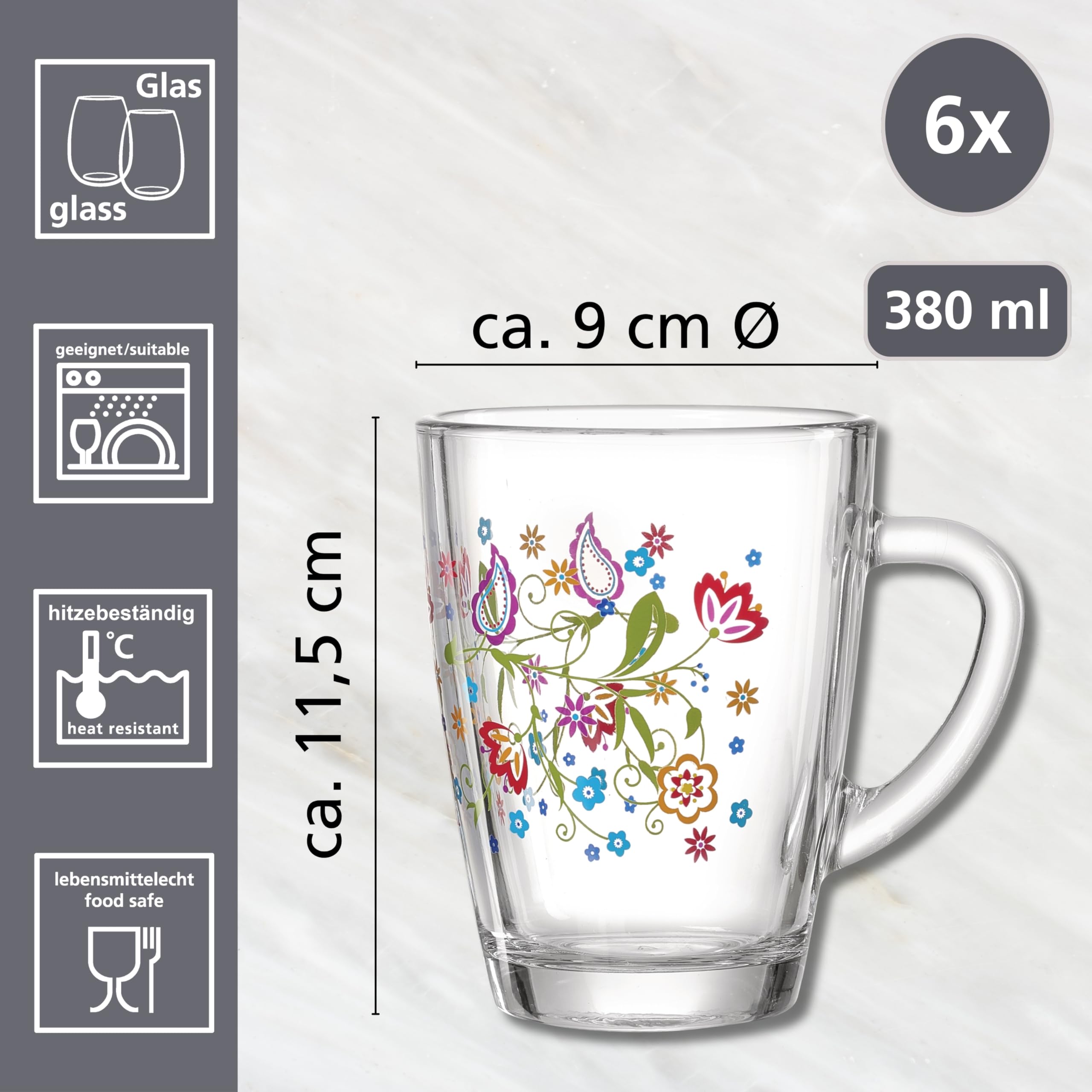 Ritzenhoff & Breker Teegläser-Set Shanti | 6-teilig | 380 ml