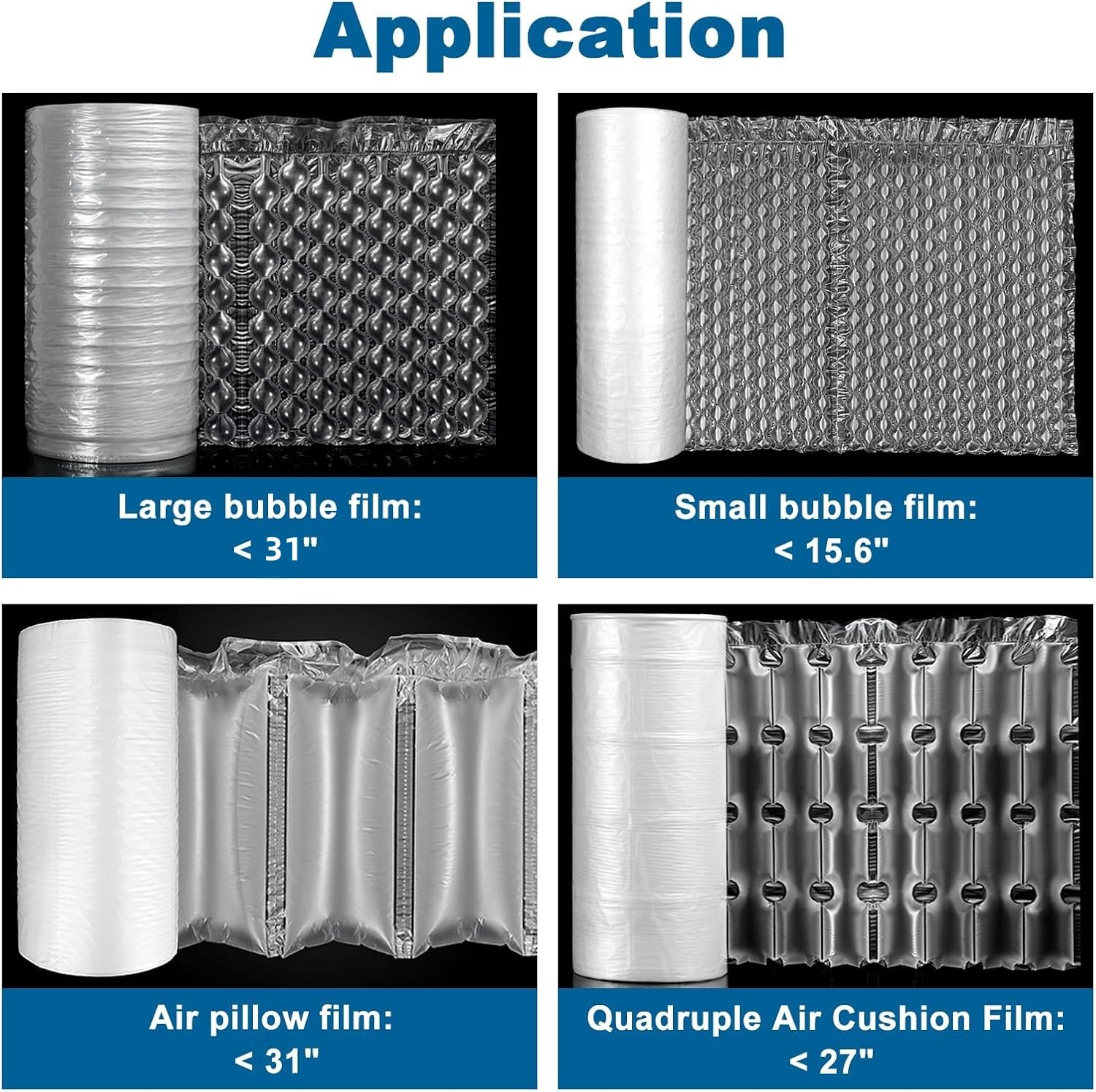 Bubble Wrap Machine - 300L/min Air Cushion Machine, 32ft/min High-Efficiency Air Pillow Inflator for Shipping & Packaging Supplies