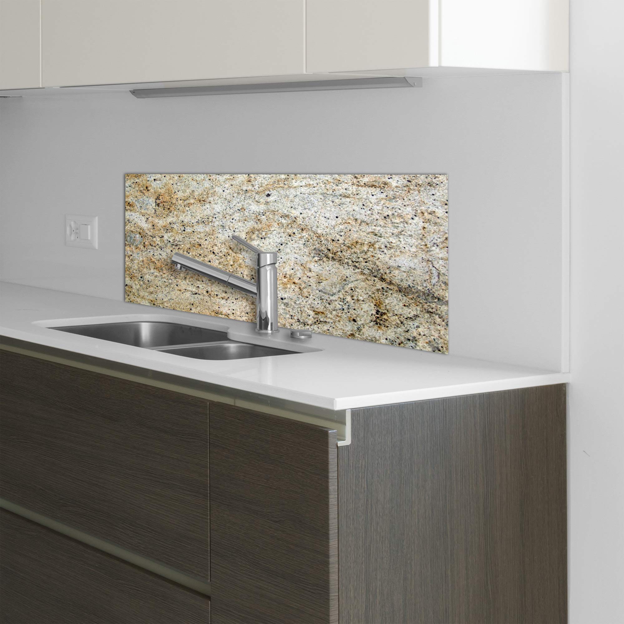 Pannello Retrocucina In Vetro Temperato 80x40 Cm, Paraschizzi Per Piano Cottura, Motivo Limone