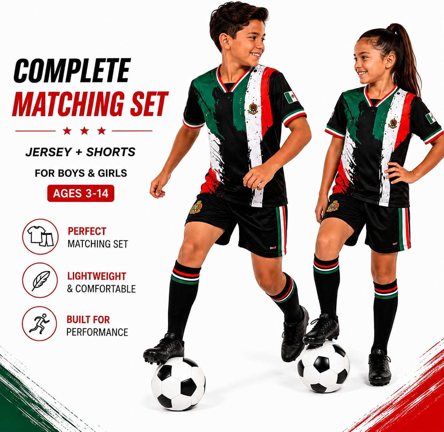 fox & fury Kids Soccer Jerseys Set, Unisex Shirt & Shorts for Boys & Girls!