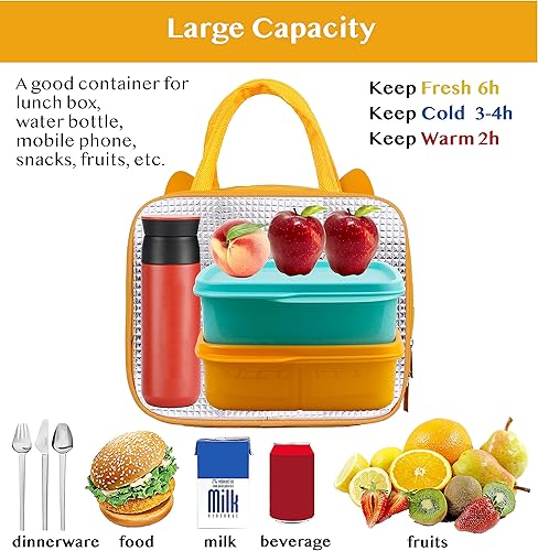 Miniatura 5 de Lonchera aislada para niños reutilizable impermeable duradera ligera para niñas y niños mantiene la comida fría o caliente perro Corgi