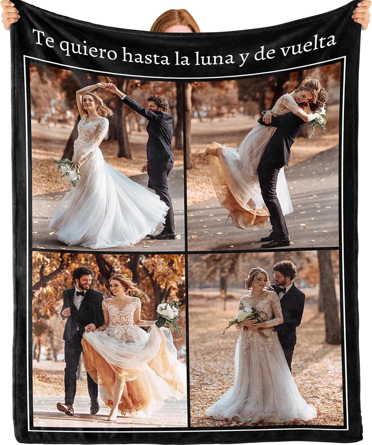 Bemaystar Custom Photo and Text Blanket - Personalized Gifts for Men Women Family, Collage Blanket, Custom Blankets, Personalized with Photo, Father's