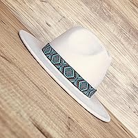 Vista 7 de Banda de sombrero estilo occidental turquesa, marrón y negro, sombrero de vaquero, cinturón ajustable de sombrero Fedora, bandas de sombrero
