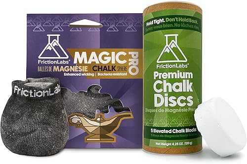 Friction Labs Magic Pro - Juego de pelota de tiza recargable + disco, tiza ecológica para escalada y gimnasio para levantamiento de pesas, crossfit