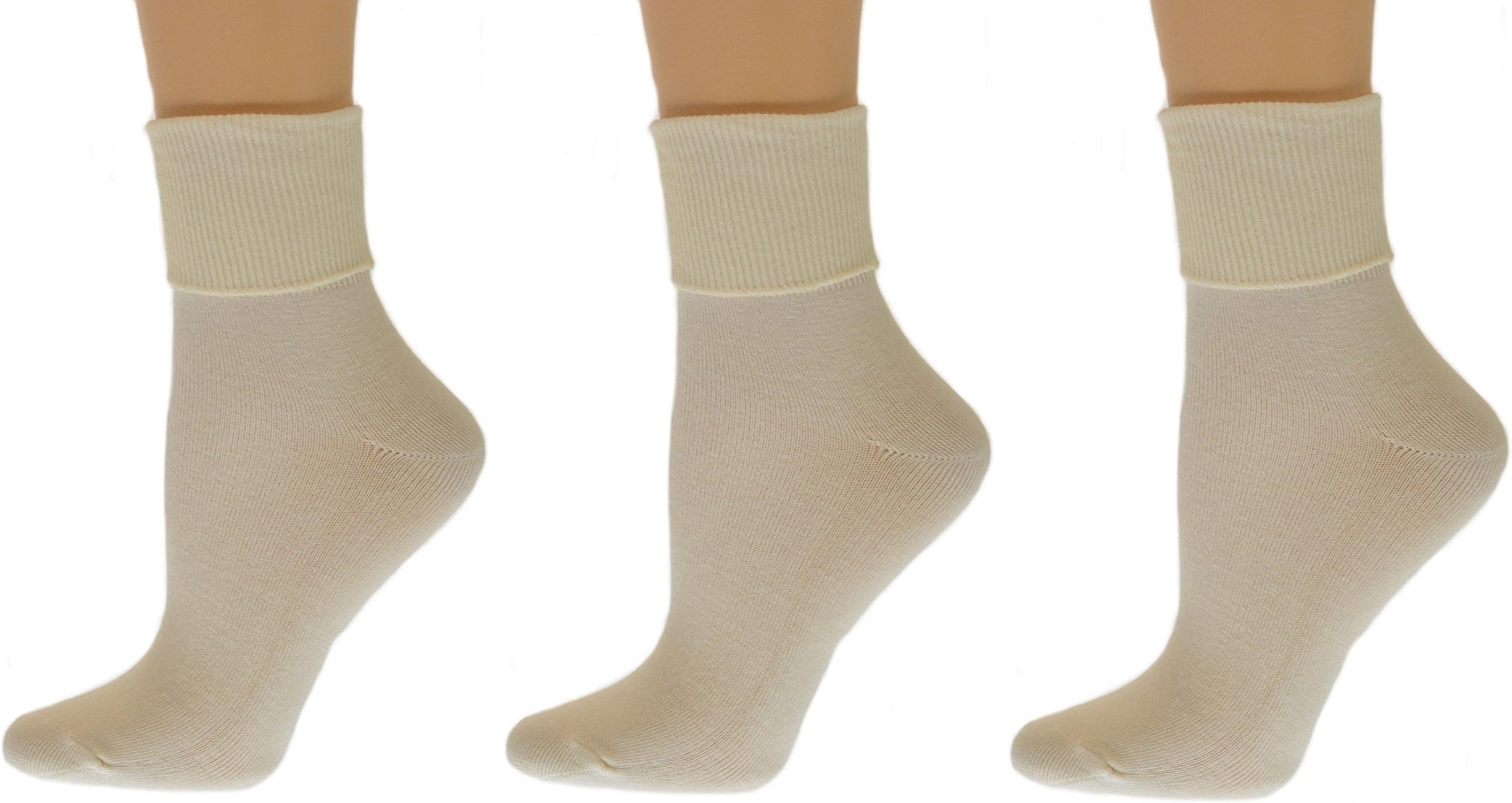 3 Pack Women’s Ankle Socks - Organic Cotton Crew Seamless Toe Socks - Soft Non‑Binding Cuff Best for Sensitive Feet-Size 4-10