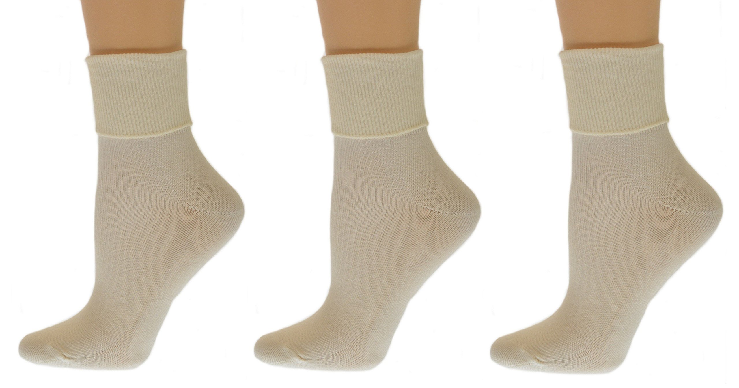 3 Pack Women’s Ankle Socks - Organic Cotton Crew Seamless Toe Socks - Soft Non‑Binding Cuff Best for Sensitive Feet-Size 4-10