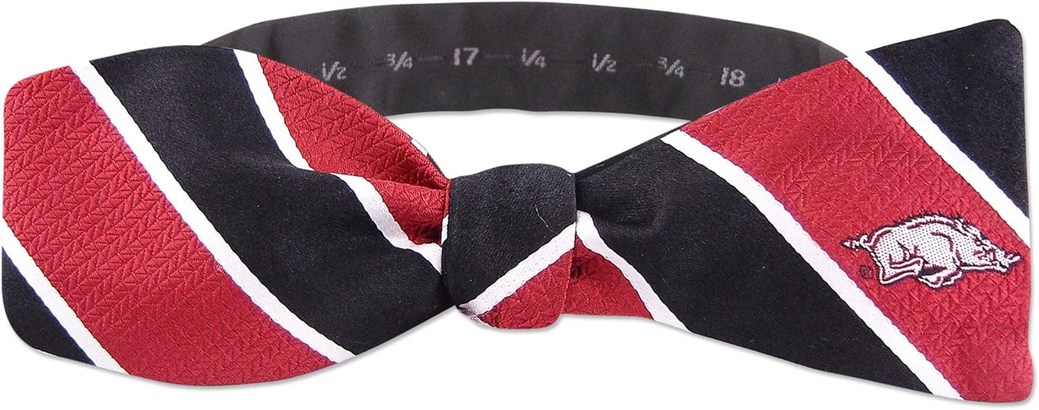 ZEP-PRO NCAA mens Woven Silk Stripe Logo Bow Tie 1