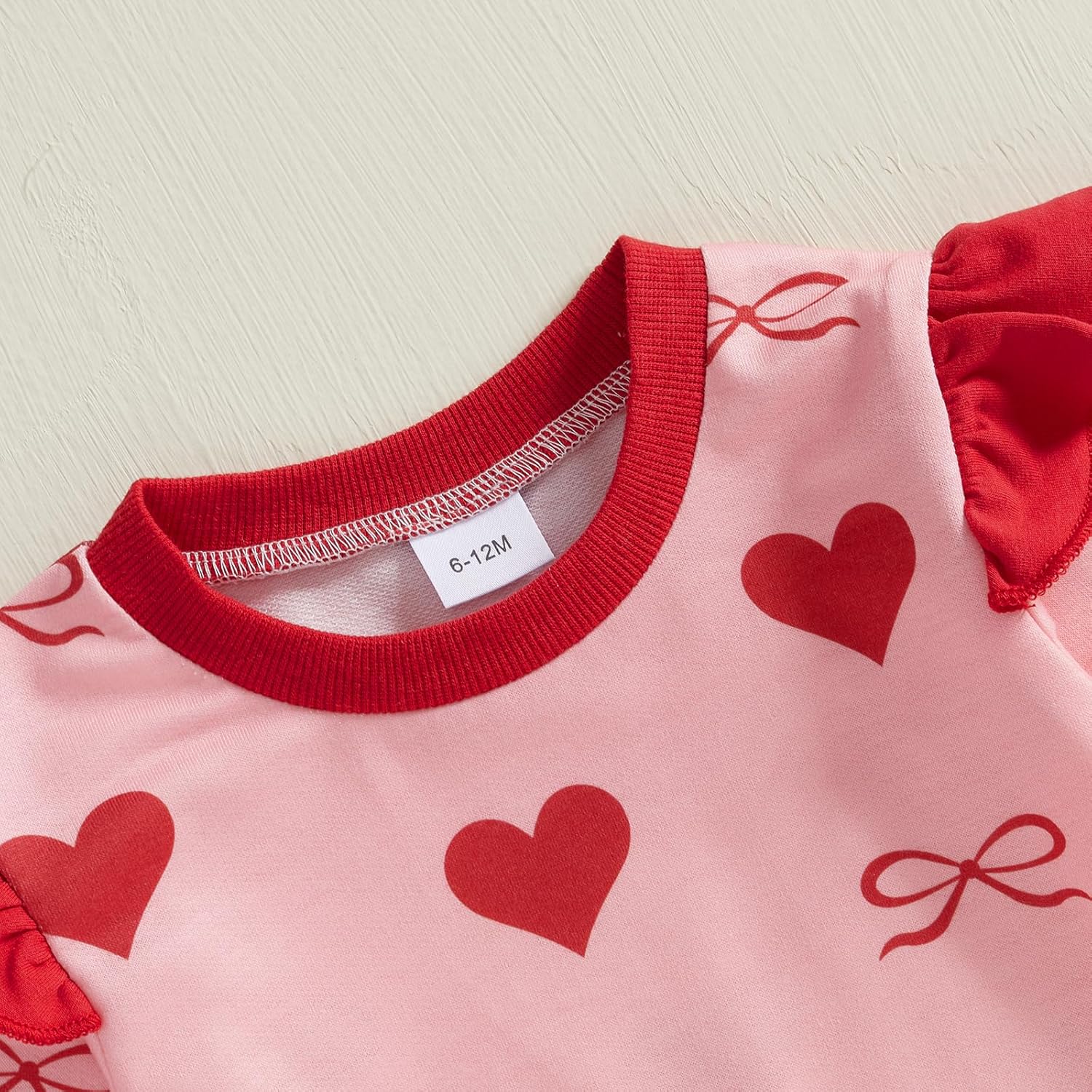 DuAnyozu Baby Girl Valentines Outfit Heart Print Long Sleeve Sweatshirts Pants Toddler Clothing Infant Spring Clothes Set - Image 3