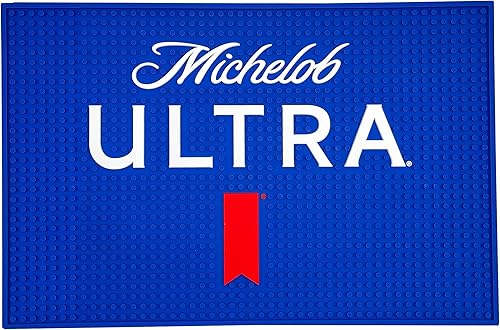 Michelob - Tapete de barra de 18 x 12 pulgadas, parte trasera de goma antideslizante compatible, perfecta para encimera, hogar, bar, cafetera, tazón