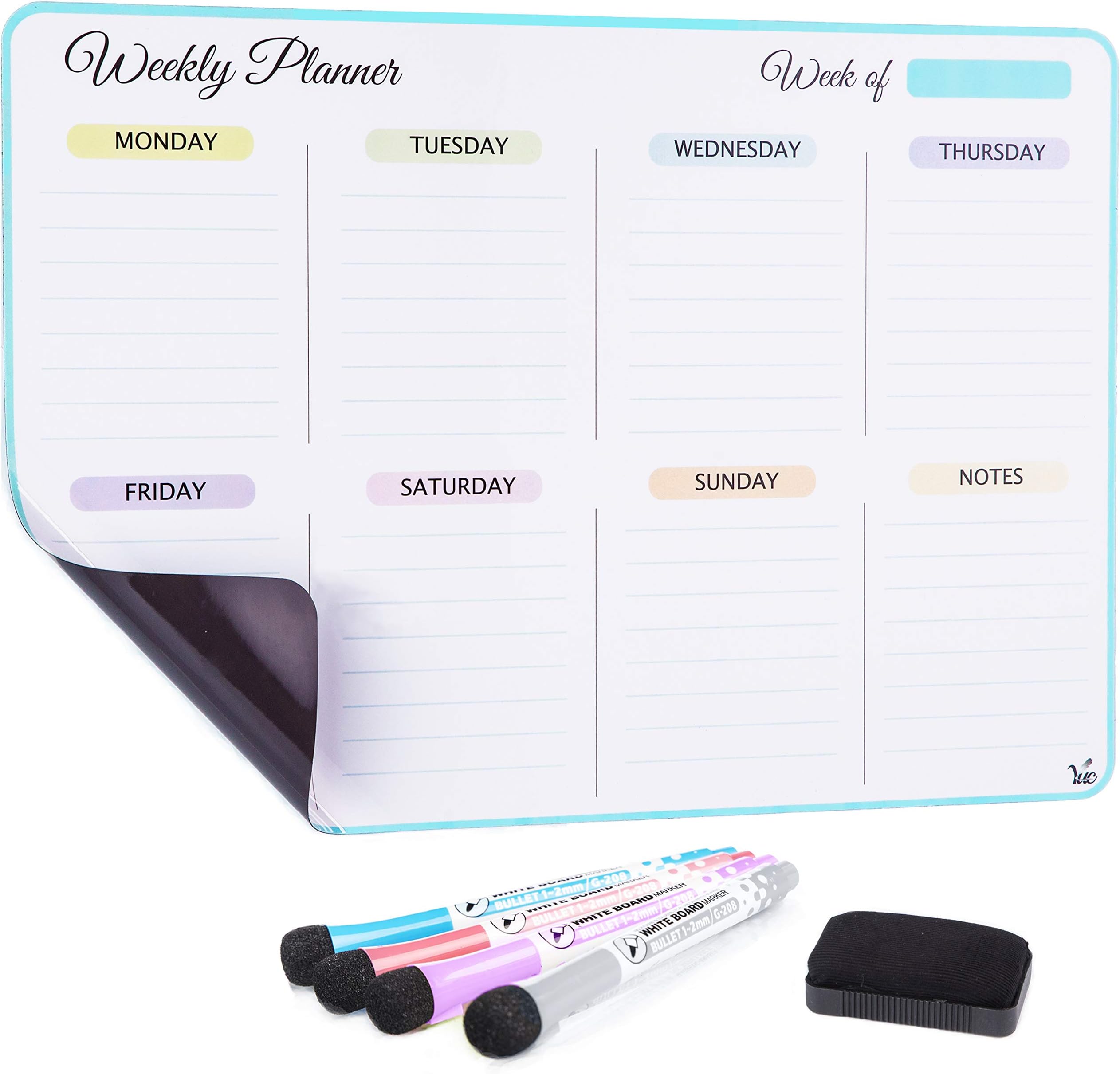 Magnetic Dry Erase Horizontal Weekly Calendar