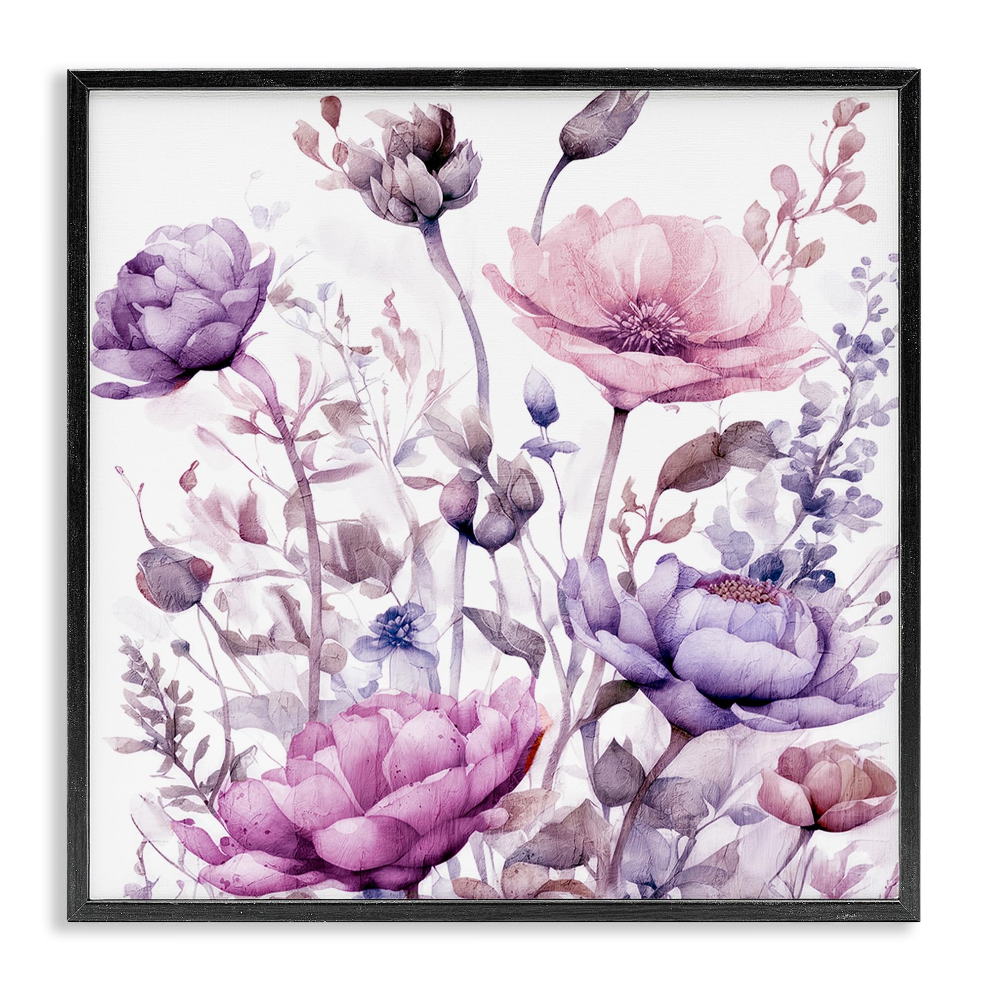 'Purple & Pink Florals'| Framed Giclee Art