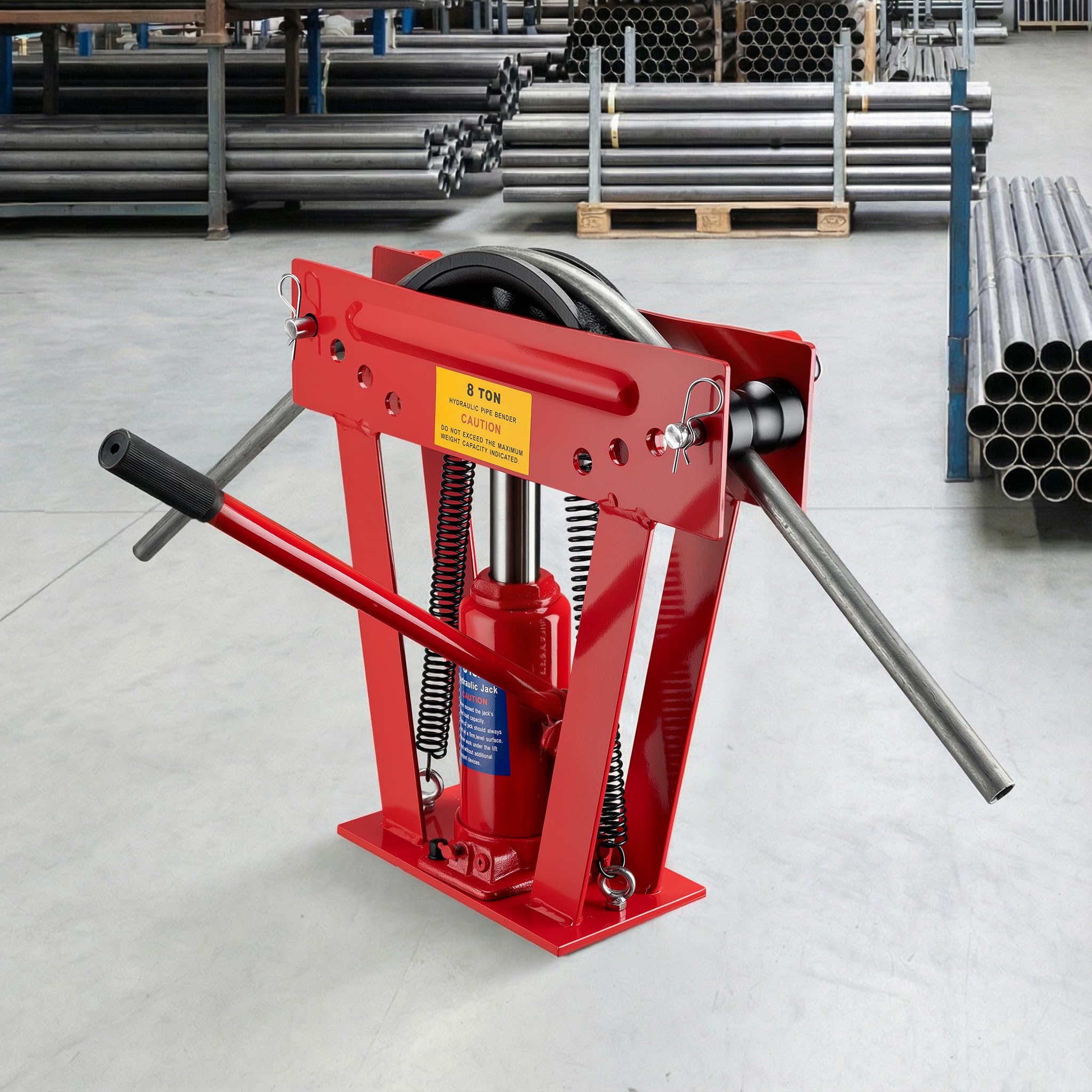Wiltec hydrauliczna giętarka do rur 8 t, urządzenie do gięcia rur z 4 matrycami Ø 21,3-40 mm, giętarka do rur wraz z matrycami