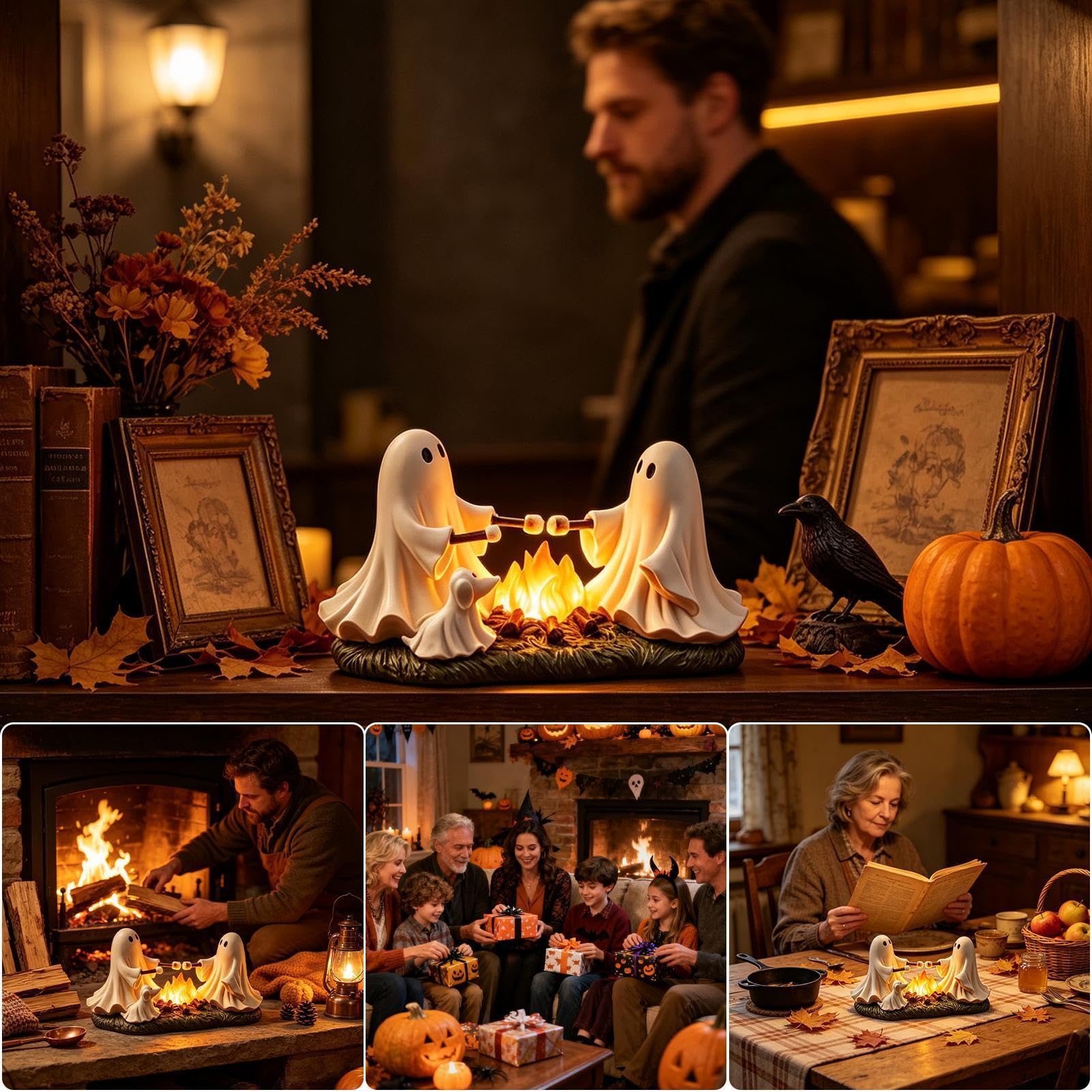 Estatuilla De Decoraciones De Halloween - Estatua Fantasma De Resina Espelu