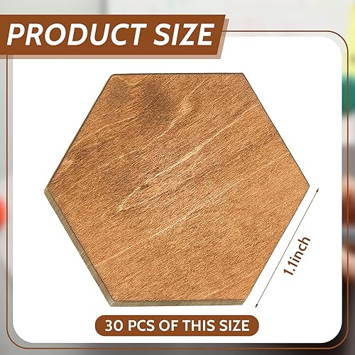 Miniatura 2 de Dunzy 30 imanes hexagonales magnéticos de madera para nevera, pizarra blanca, imanes decorativos de oficina, accesorios de cocina de madera para