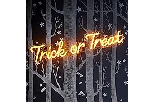 2ft Trick or Treat Halloween Neon Amber LED Sign Wall Light