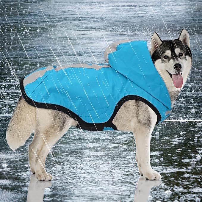 Idepet 2in1 Dog Waterproof Jacket Raincoat,Pet Lightweight Jumpsuit