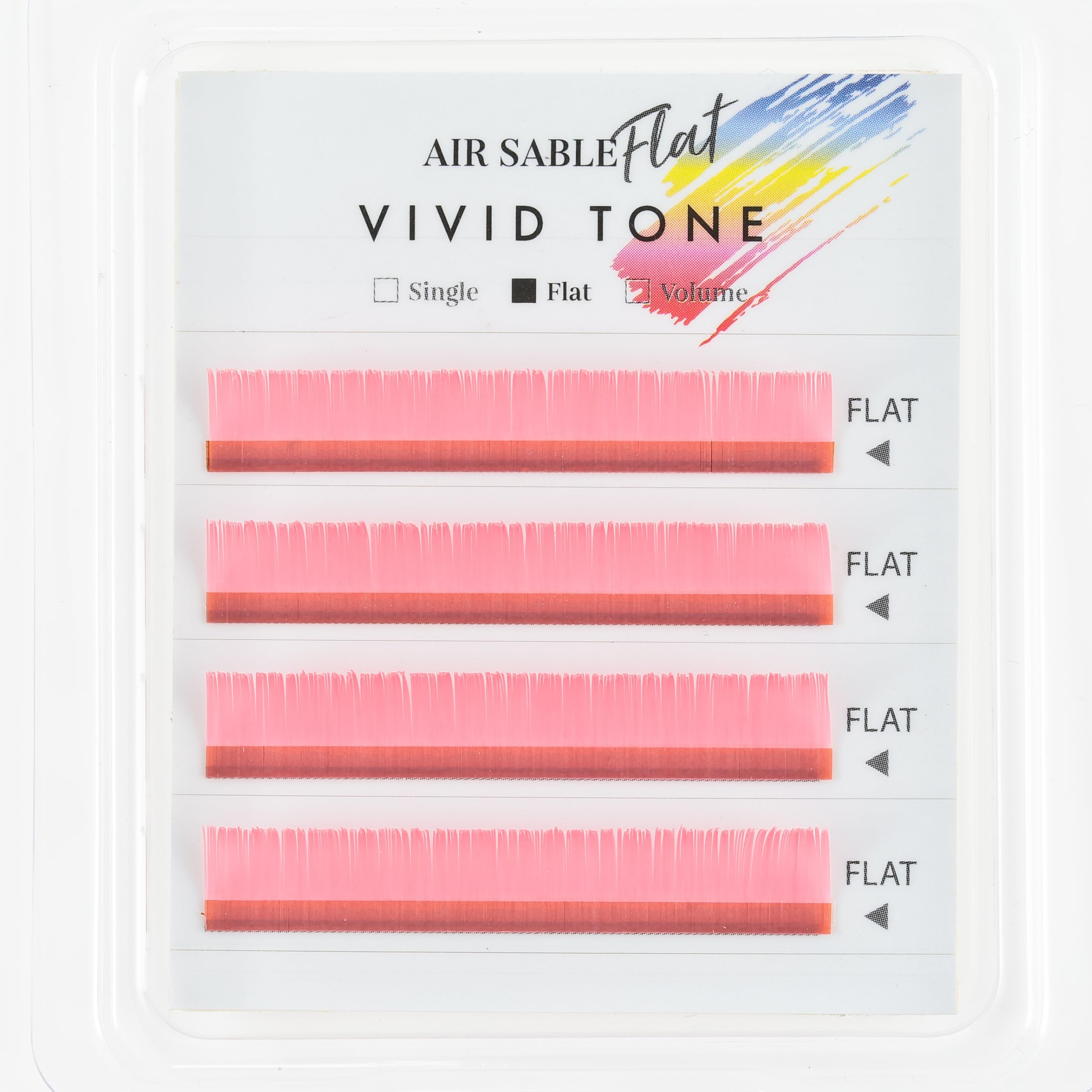 Air Sable Flat Vivid Tone Pink 4 Lines J Curl0.15mmÃ—8mm