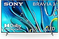 Sony 75" BRAVIA 3 K-75S30 4K UHD LED Google Smart TV - Dolby Vision, Triluminos Pro, PS5 Optimized (4.3/5 Stars)