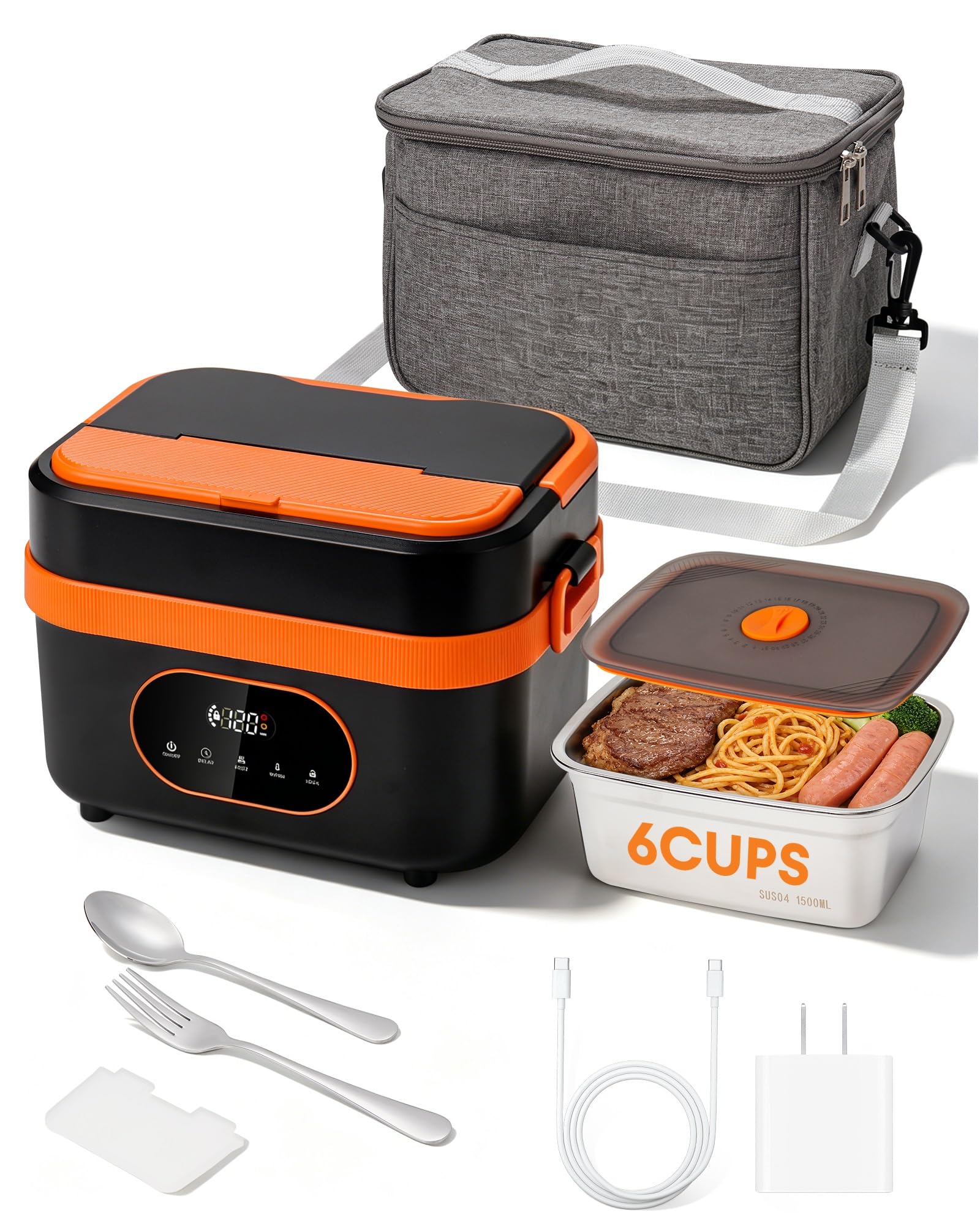Boîte à lunch électrique sans fil gamelle chauffante 1,5L EU