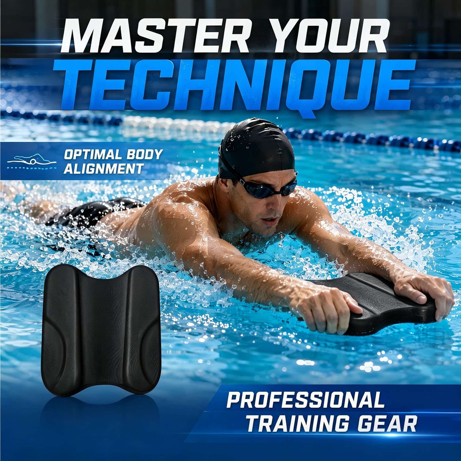 RANJIMA Pull Kick Schwimmbrett, Schwimm-Trainingshocker Pullbuoy, Swim Training Tool, Pullbuoy optimierung der Technik und Wasserlage beim Schwimmtraining