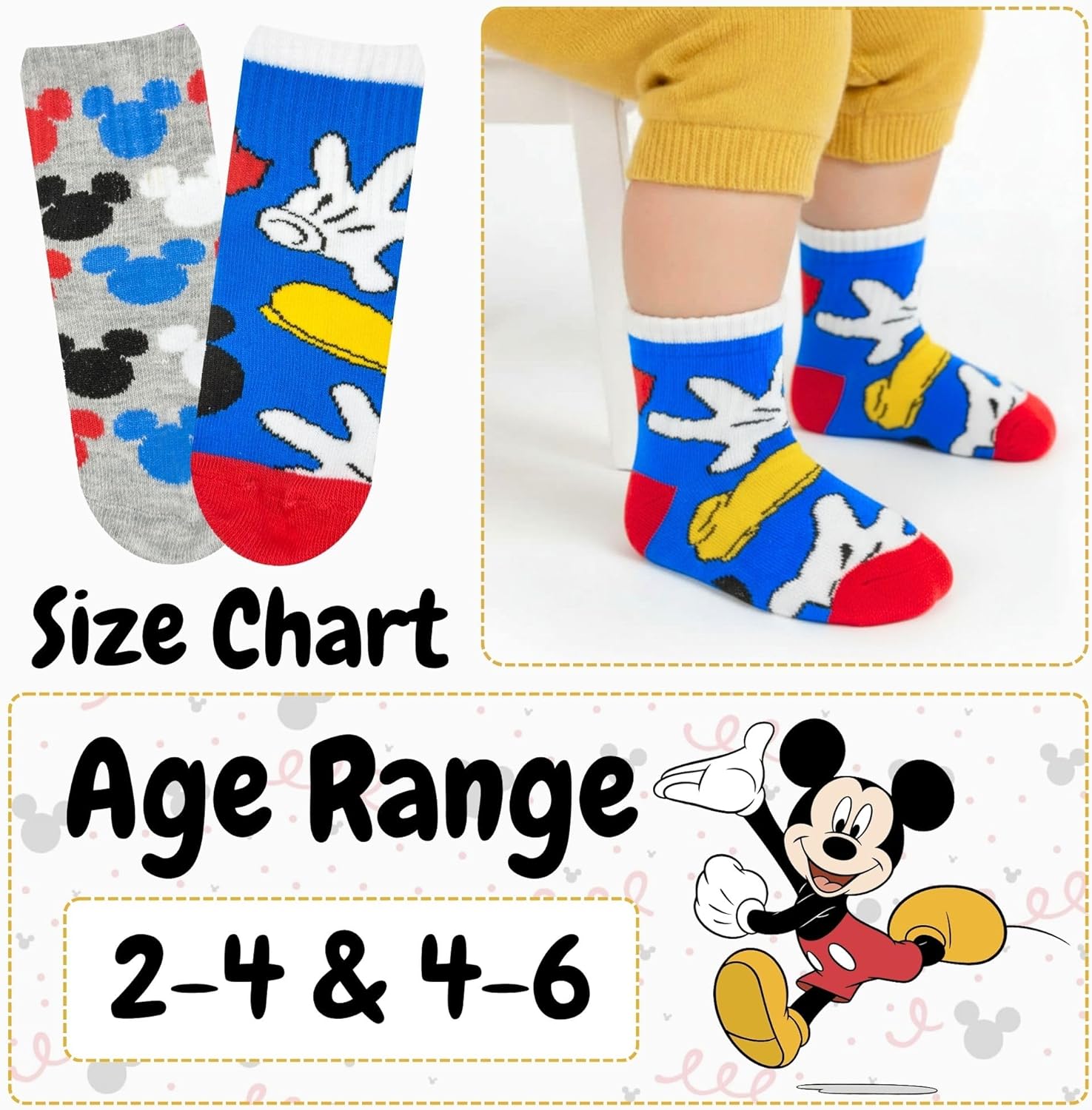 Disney Mickey Mouse Boys 5‑Pack Crew Socks + Plush Pencil Case Set – Official Character Socks for Boys Ages 2-6 with Bonus Zippered Pencil Case - Image 5
