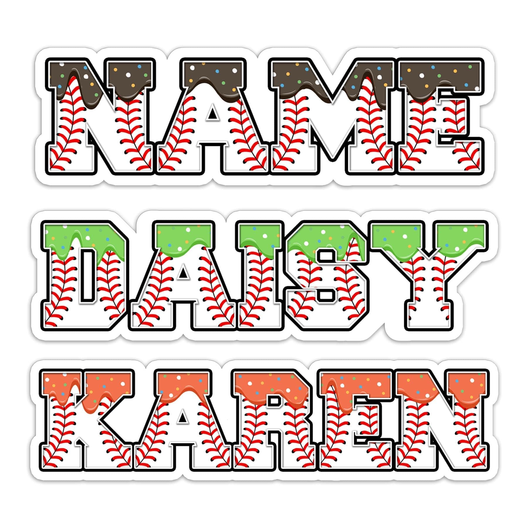 Custom Baseball Name Sticker Personalized Color Cream Name Player Number Decal for Bat, Laptop, Water Bottle, Helmet, Cars - Sports Team Gift,