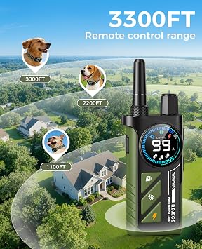 ROJECO 2-in-1 Dog Shock Collar & Bark Collar,Smart Anti-Barking for 2 Dogs