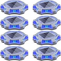 Vista 14 de SIEDiNLAR - Luces solares para terraza, para exteriores, 2 modos, LED, marcadores para muelle y entrada, luz impermeable para escalones, suelo