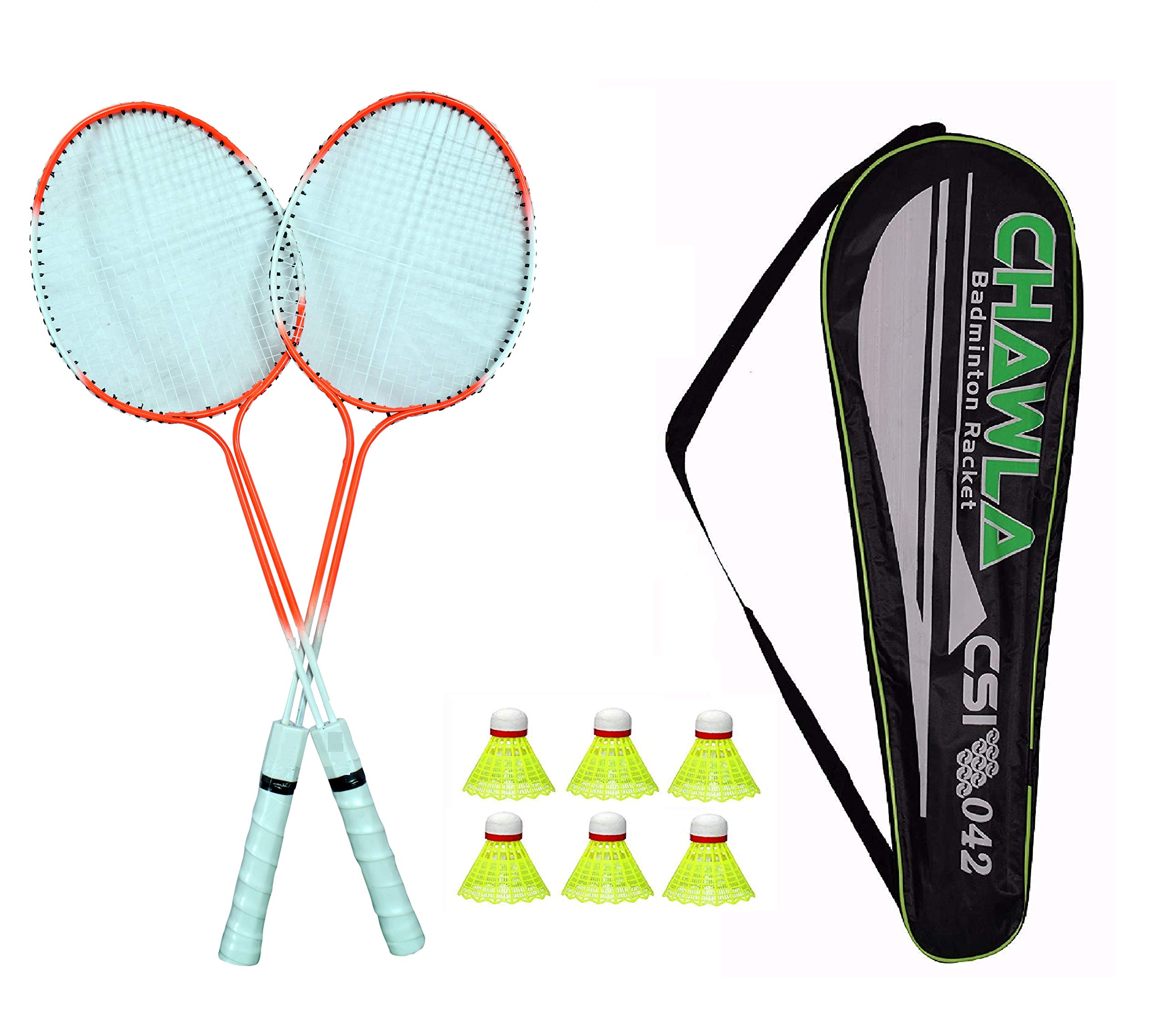 Shivgan Steel Double Power Badminton Racket and 6 Nylon Shuttles and Fancy Cover (Multicolour) - Set of 2 (B08LVVYCRK) Amazon Price History, Amazon Price Tracker