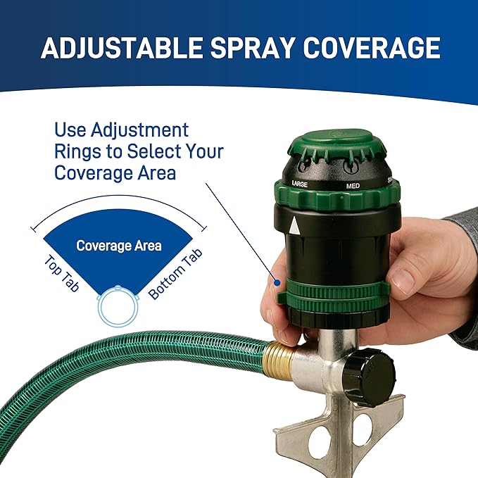 The Orbit 58573N H2O-6 Gear Drive Sprinkler is easy to install and operate, making it a convenient choice for anyone looking to enhance their lawn care routine. Its durable construction ensures long-lasting performance, while its adjustable settings offer versatility and efficiency in watering your outdoor space. Description by ChatGPT.