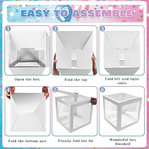 Miniatura 4 de Juego de 92 piezas de decoración de revelación de género y caja de bebé con letras para niño o niña, suministros para fiestas, ideas para fiestas,