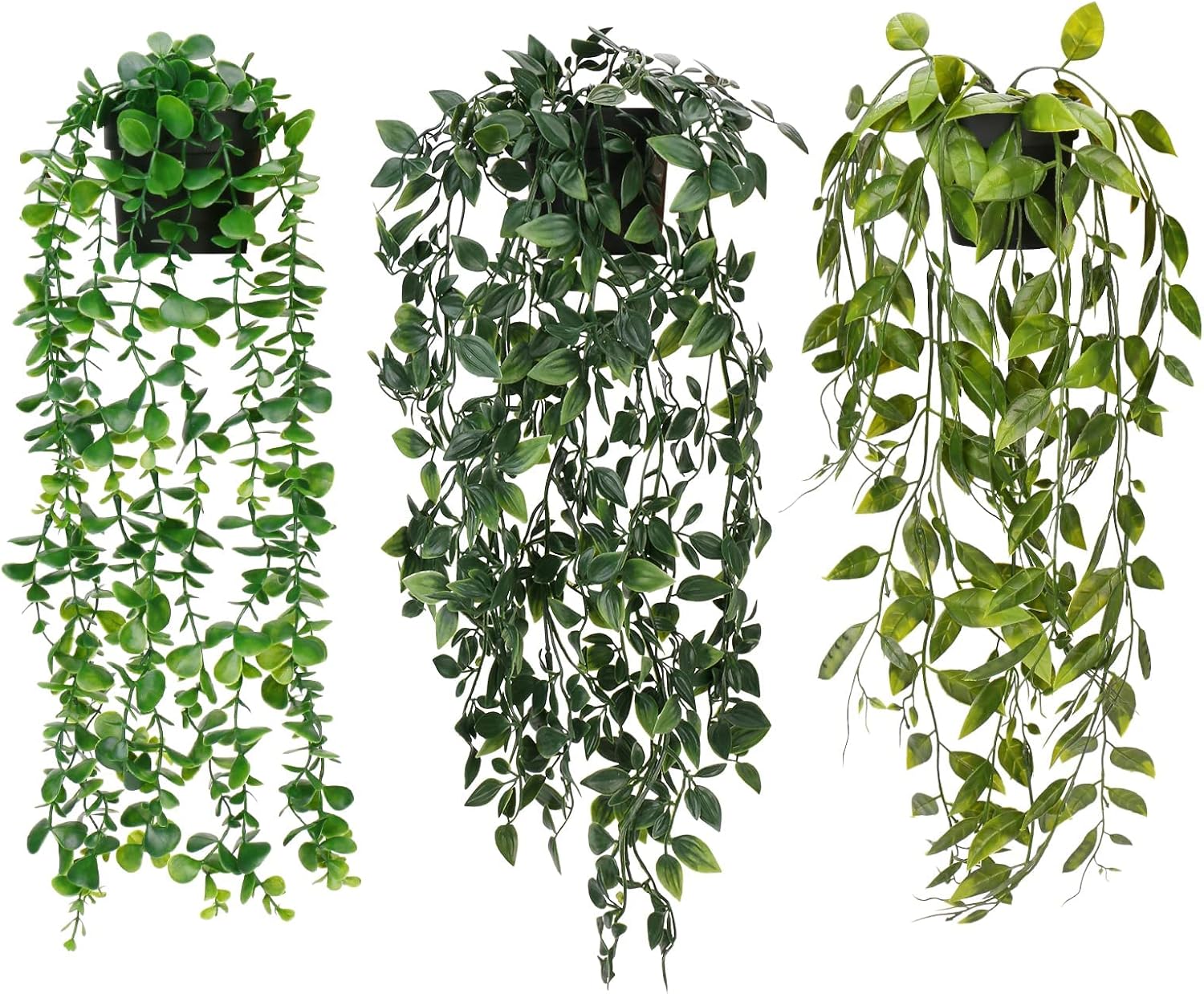 UNIMEIX Artificial Hanging Plants 3 Pack Fake Plants Indoor Faux Plant