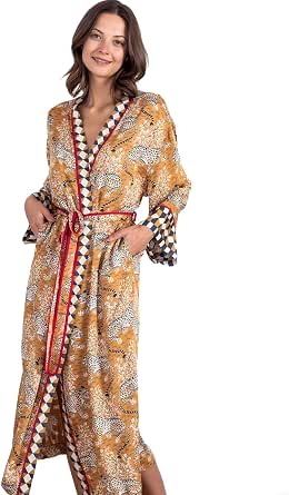 Printfresh Bagheera Plant-Based Viscose Satin Robe for Women