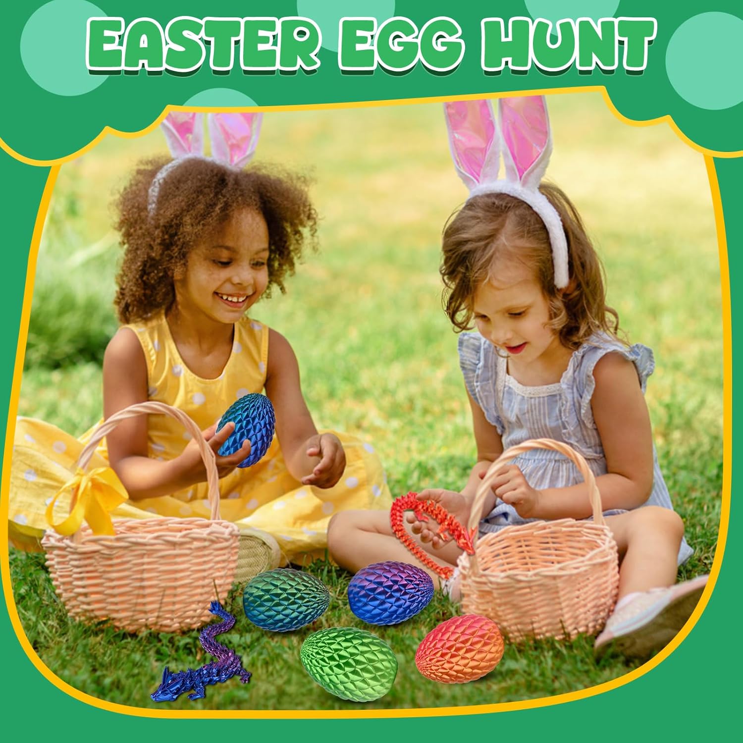 3D Printed Dragon Egg with Dragon Inside,Mystery Articulated Crystal Dragon Fidget Toys for Kids, Teens & Adults - Easter, Christmas & Birthday Surprise Gift