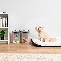 Vista 6 de IRIS Recipiente hermético de almacenamiento de alimentos para perros, hasta 10 libras cada uno, paquete de 2, para perros, gatos, pájaros y otros